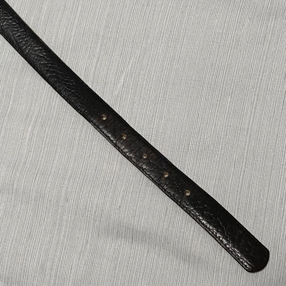 Women's Black Cowhide Leather Belt Size 32 Made in USA Shrunken Grain Capsule